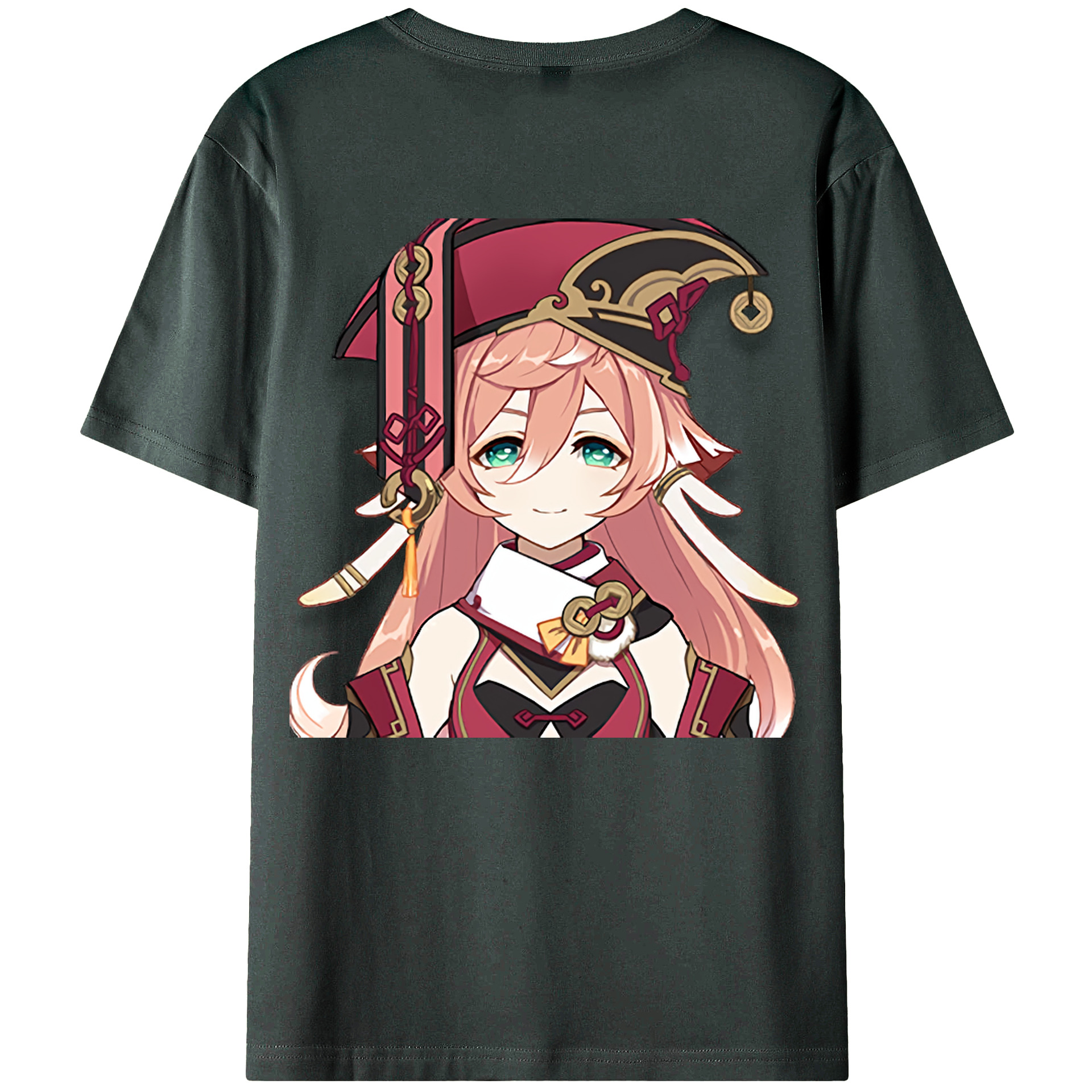 げんし神 ヤンフェイ genshin Yanfei 綿100％ メンズ半袖Tシャツ（バックプリント） 通気性